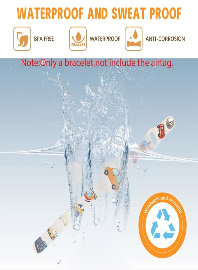 ZORBES® Kids Air-Tag Bracelet Cartoon Silicone Bracelet 9 Inches Adjustable Wrist Band for Air Tag,Anti-Lost Air Tag Waterproof Full Cover Protection Silicone Cover for,White - Image 4